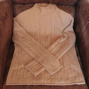 NWOT Cream Cable-knit Long-sleeve Cowl Neck